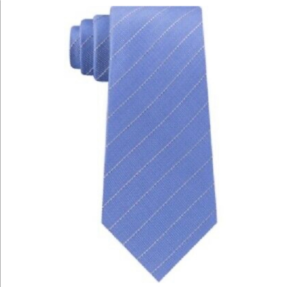 KENNETH COLE REACTION Blue Simply Stripe Slim Neck